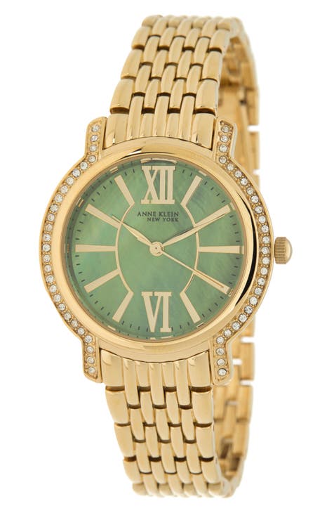 Crystal Bezel Bracelet Watch, 34mm