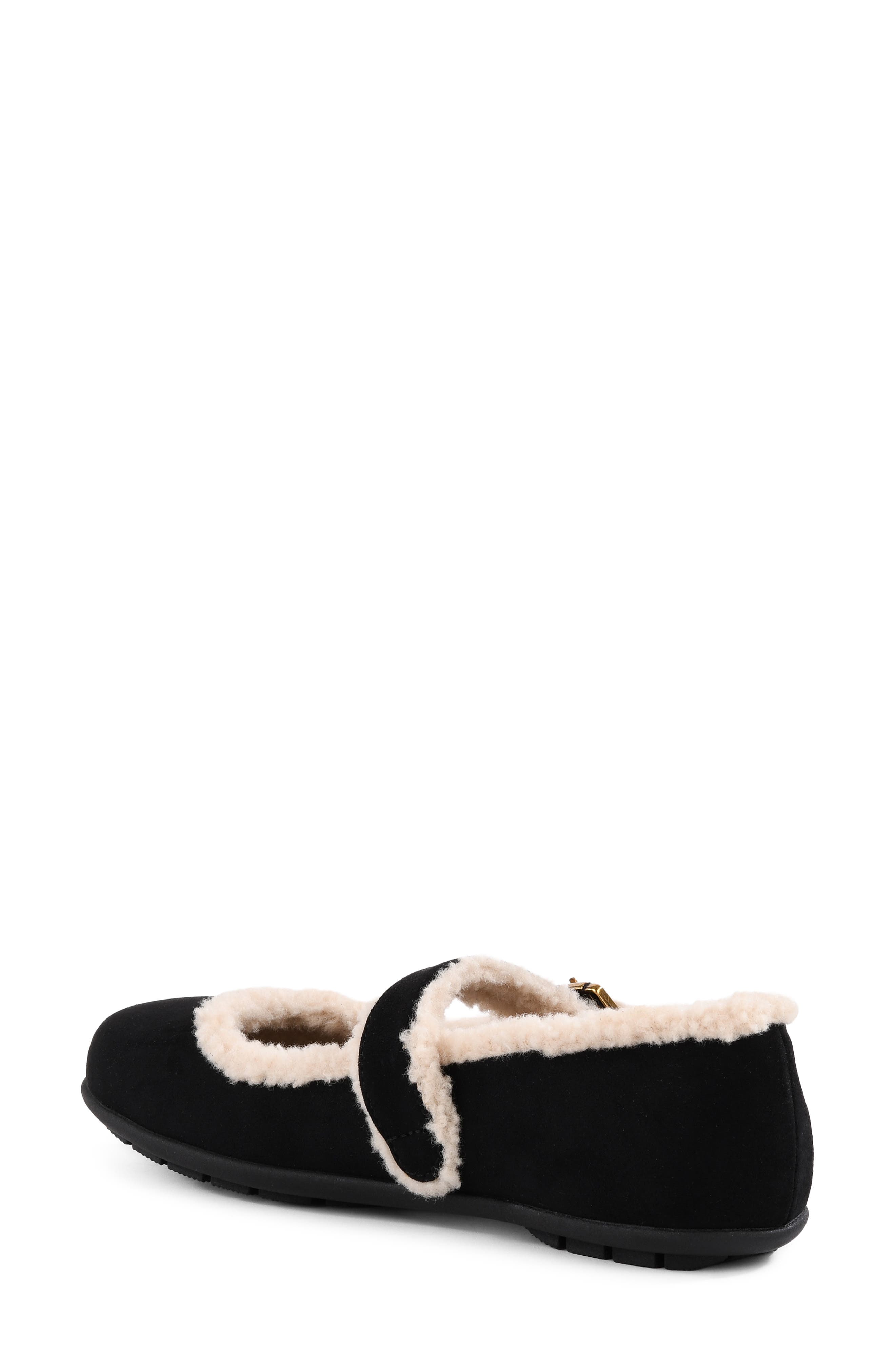 Adorable Faux Shearling Slipper, Alternate, color, BLACK