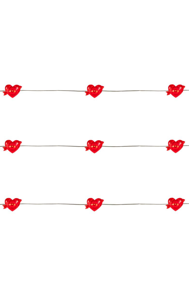 Northlight 20-Count Valentine's Day Heart and Arrow LED Fairy Lights, 6.25ft, Copper Wire, Alternate, color, Red