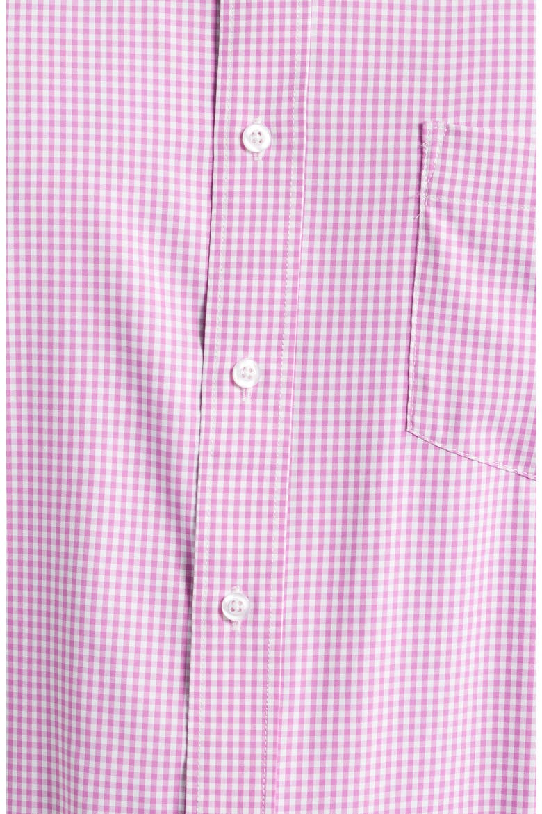 Regular Fit Red Gingham Check Cotton Twill Button-Down Shirt, Alternate, color, PURPLE
