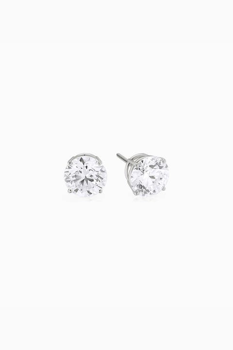 14K Solid Gold Luminous 2 Carat Lab Diamond Classic Studs