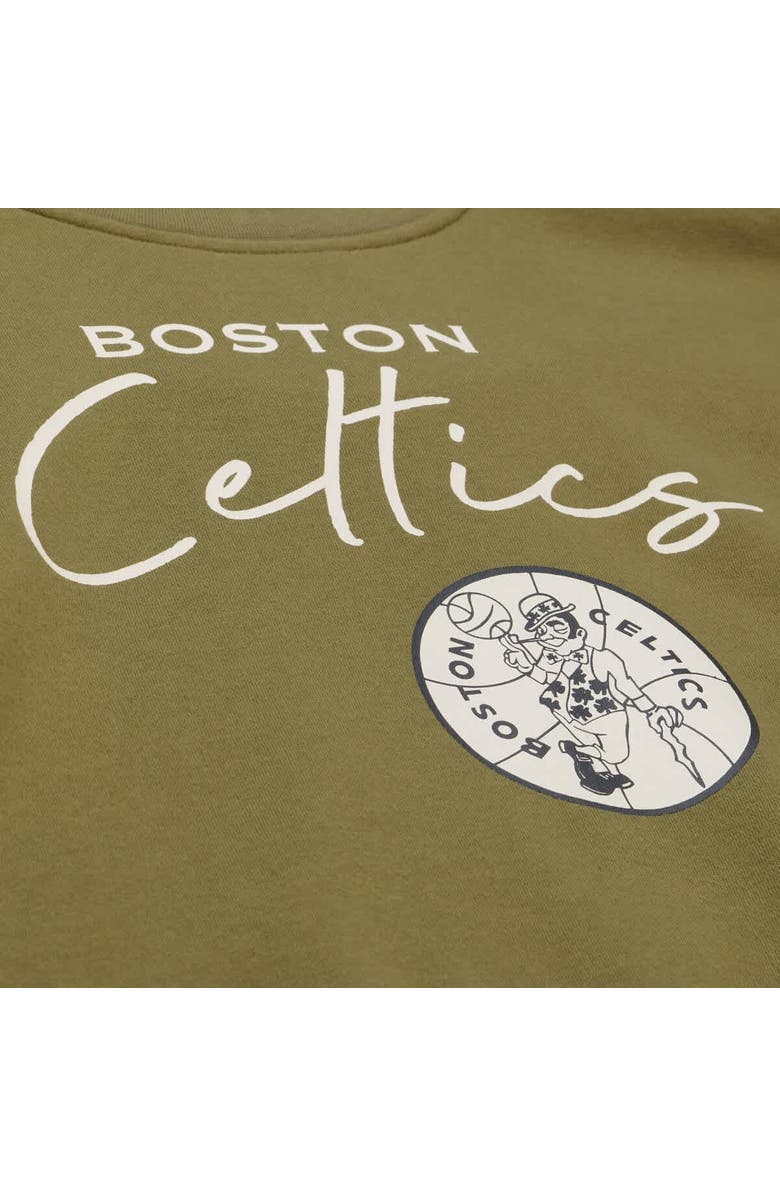 Mitchell & Ness Women's Mitchell & Ness  Olive Boston Celtics Lightweight Script Sweatshirt, Alternate, color, Olive