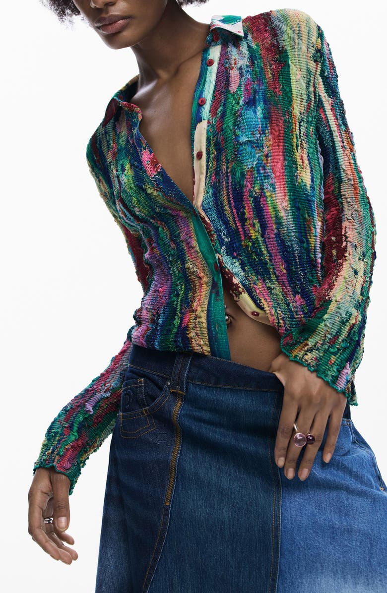 Desigual Patchwork A-Line Skirt, Alternate, color,