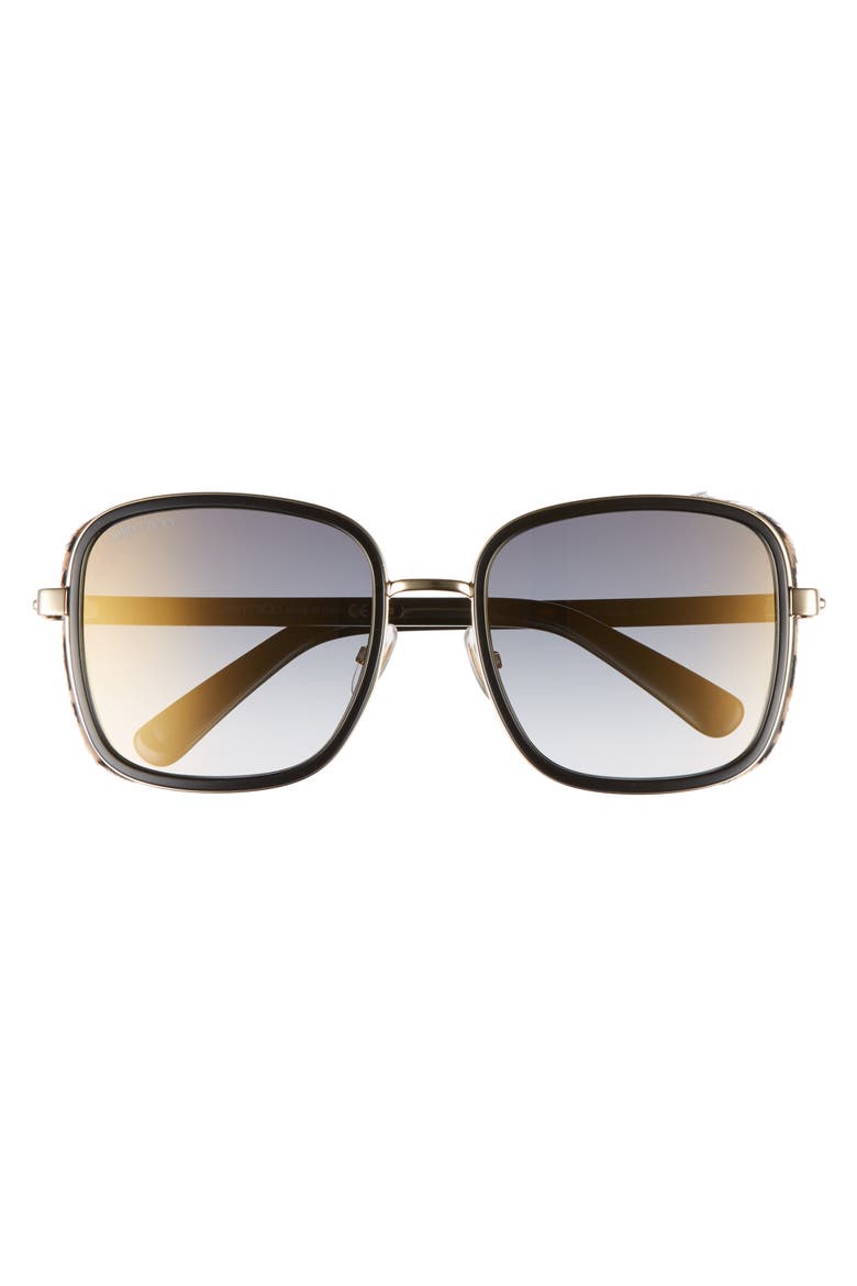 Elva 54mm Square Sunglasses, Alternate, color, BLACK/ GOLD/ LEOPARD