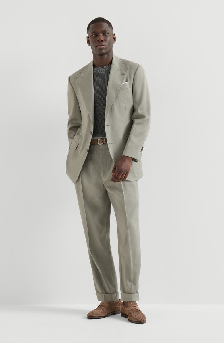 Brunello Cucinelli Linen and cotton T-shirt, Alternate, color, Dark Grey