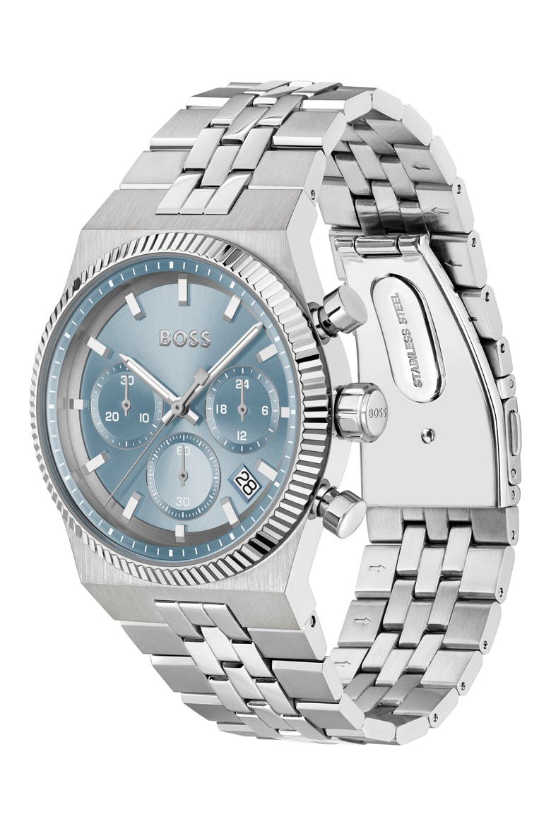 Candor Prime Chronograph Bracelet Watch, 41mm, Alternate, color, BLUE