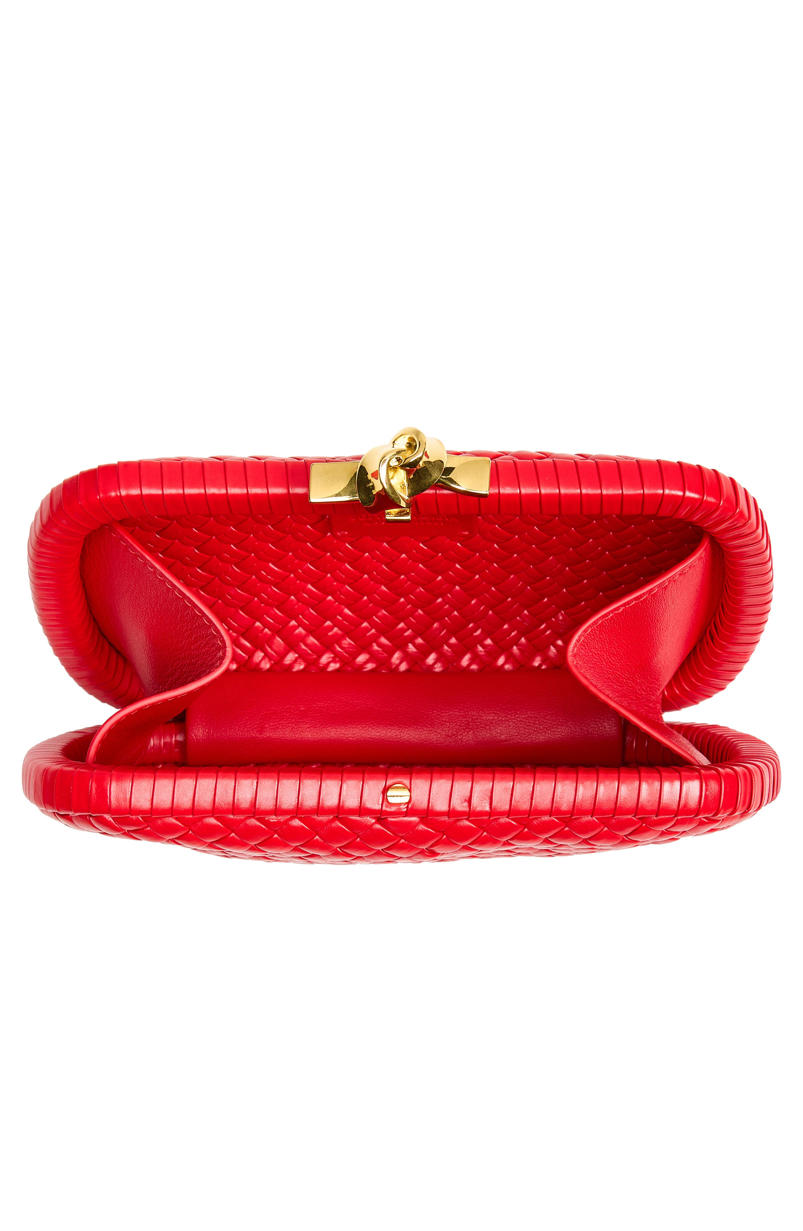 Intreccio Minaudière Clutch, Alternate, color, CARDINAL-BRASS V