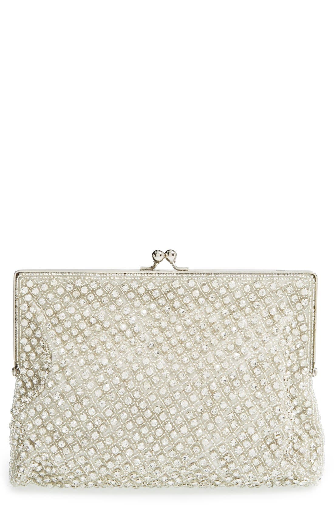 NATASHA Couture 'Antique Bridal' Crystal Embellished Clutch, Main, color, 