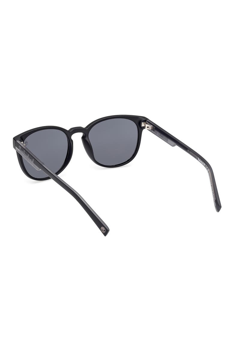 51mm Polarized Round Sunglasses, Alternate, color, MATTE BLACK / SMOKE POLARIZED