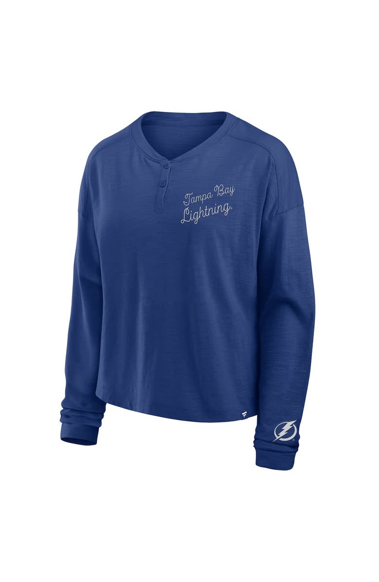 FANATICS Women
s Fanatics Blue Tampa Bay Lightning Oversized All Out Effort Long Sleeve Henley T-Shirt, Alternate, color, Blue
