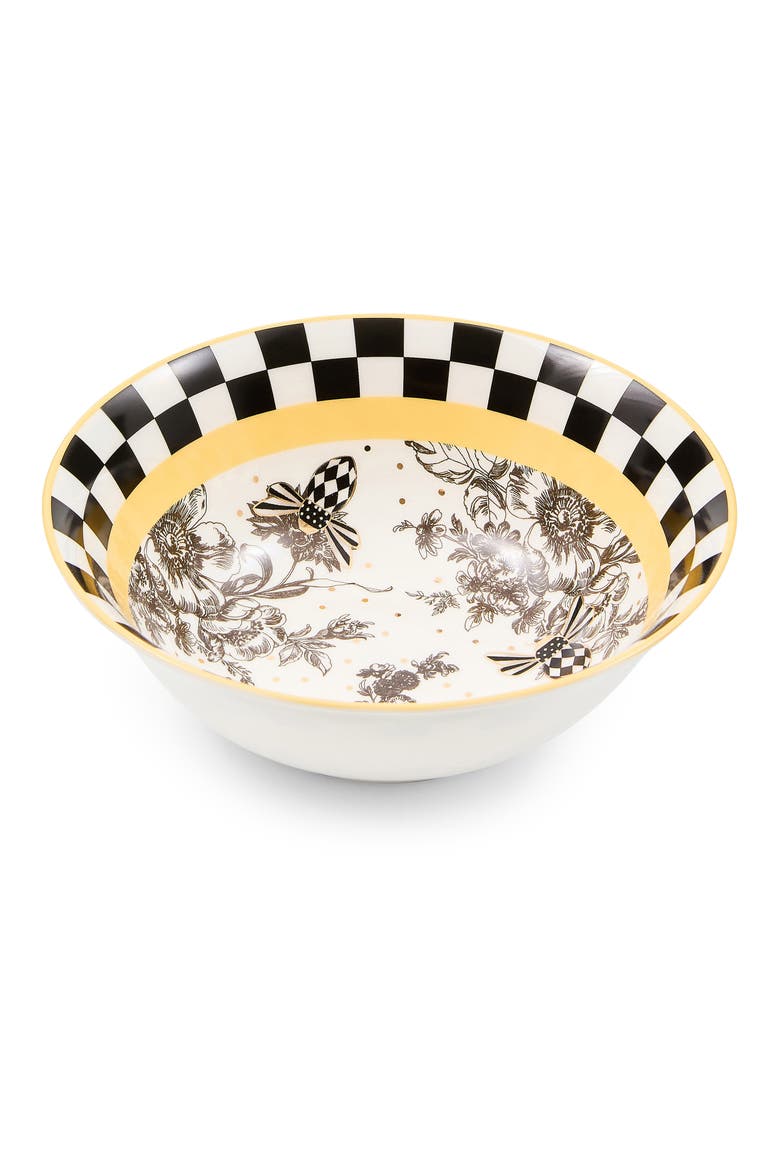 Bee Toile Bowl, Main, color, WHITE