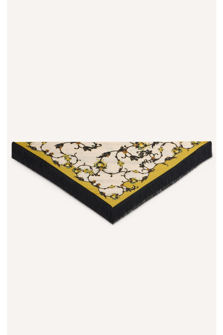 Reversible Fringe Foulard 90, Alternate, color, Buttercup Placée White