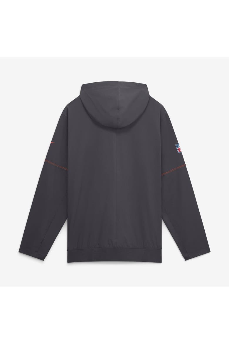 Men's Nike Charcoal Cleveland Browns Sideline Logo Glory Anorak Half-Zip Hooded Jacket, Alternate, color, Charcoal