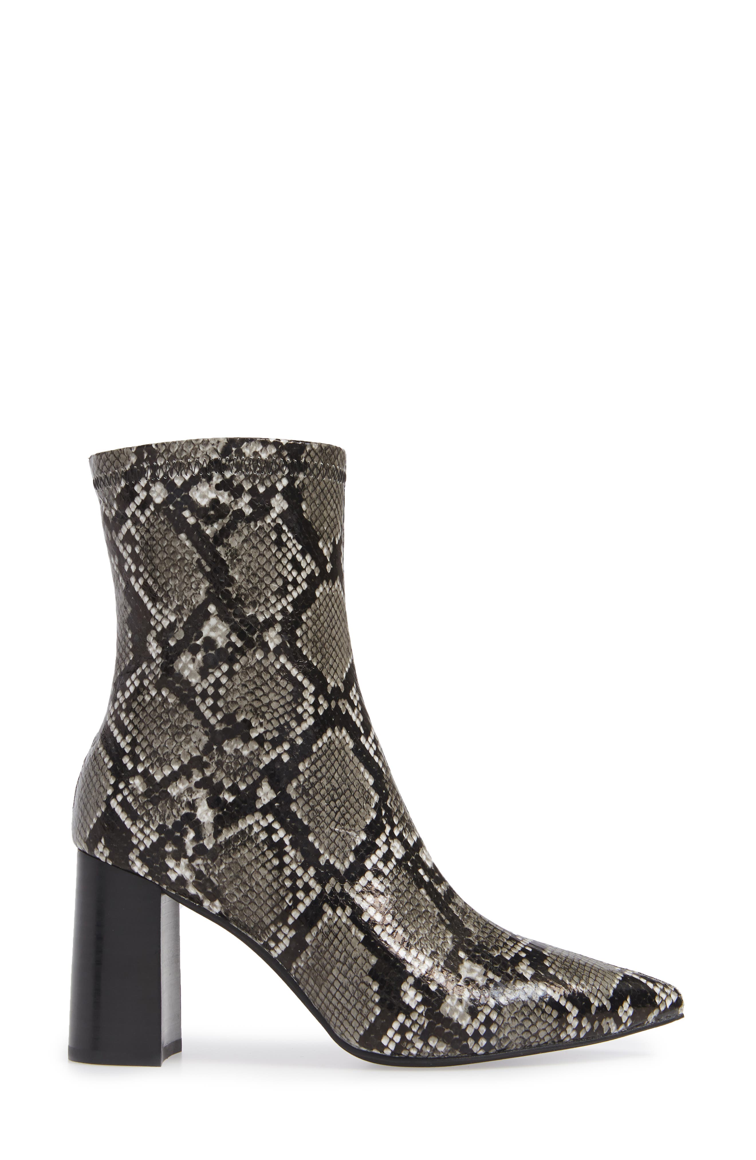 Coma 3 Block Heel Bootie, Alternate, color, GREY/ BLACK SNAKE PRINT