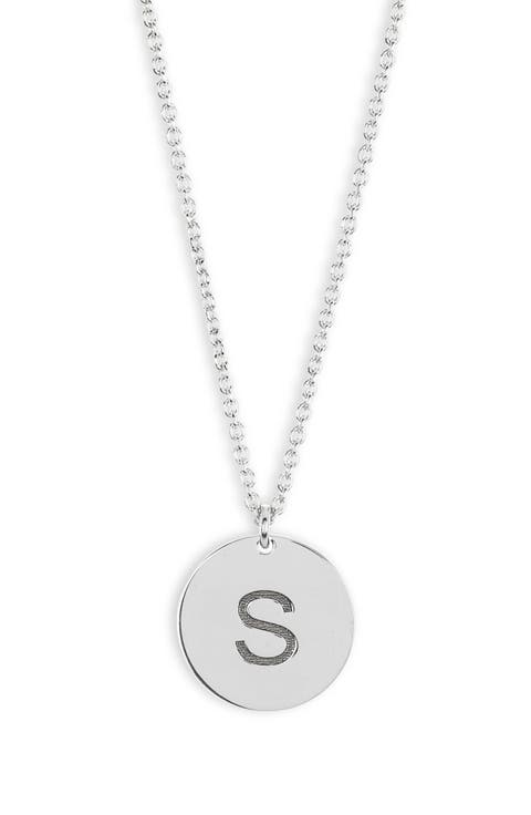Initial Disc Pendant Necklace