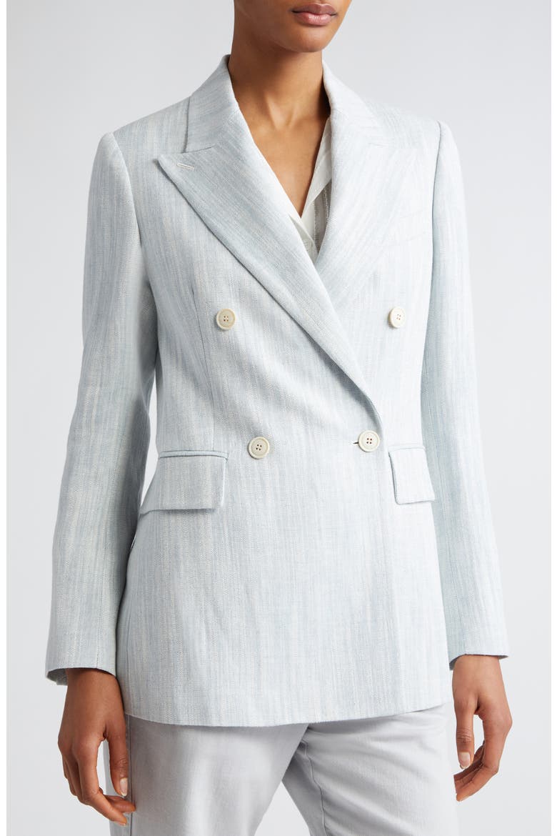 Textured Linen Blend Blazer, Alternate, color, BABY BLUE