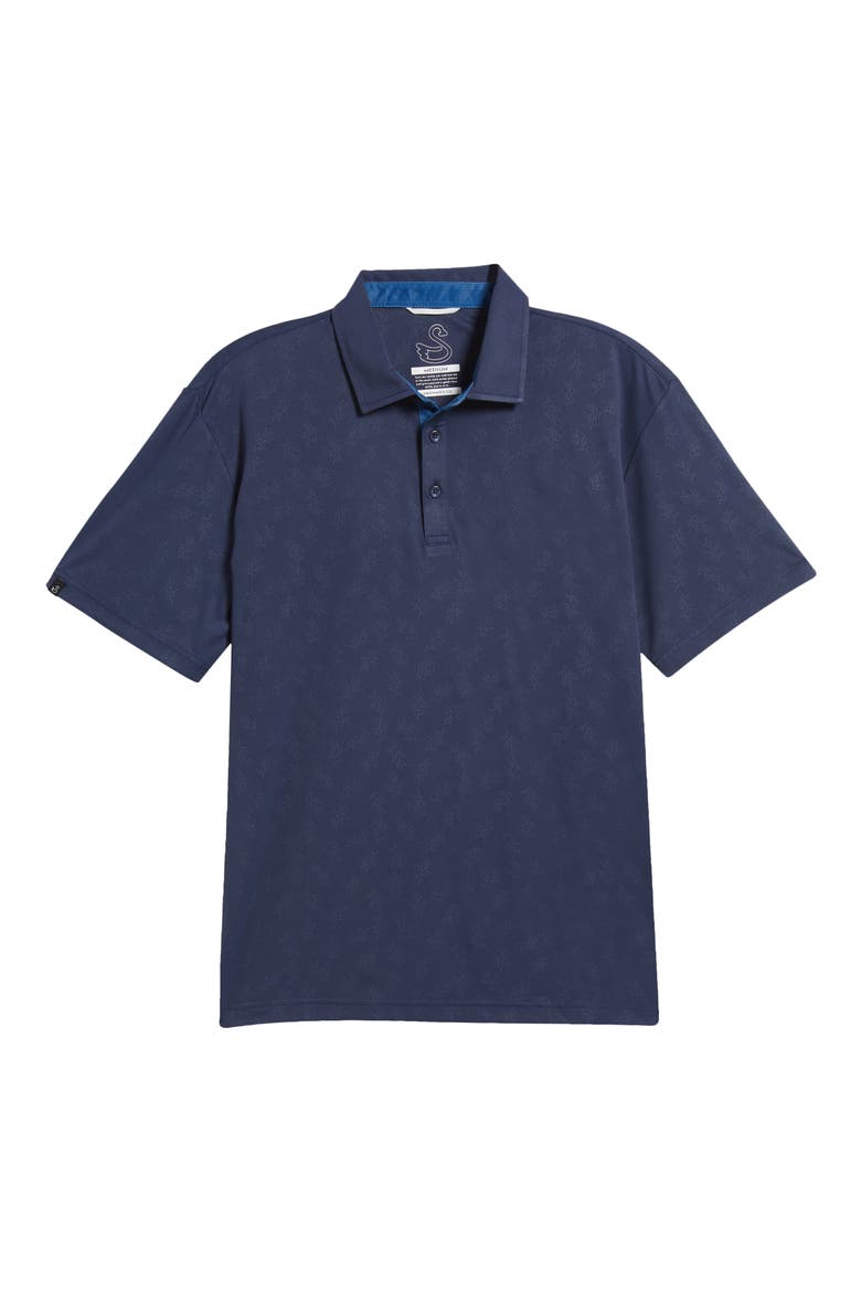 Barrett Botanical Print Golf Polo, Alternate, color, NAVY