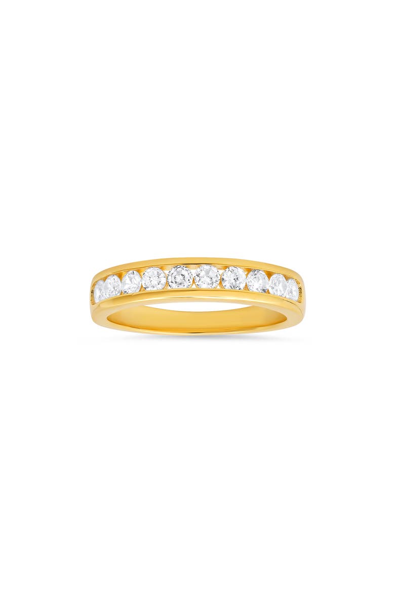 Sterling Silver Channel Set Cubic Zirconia Ring, Main, color, GOLD