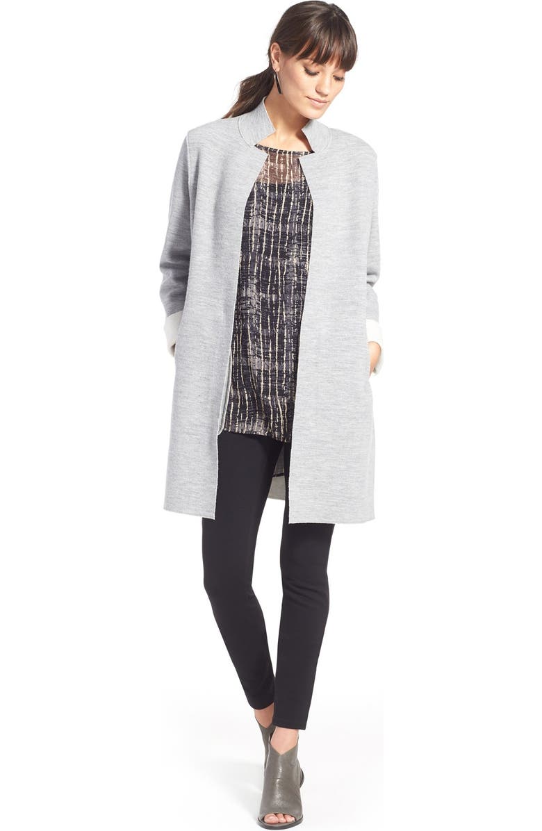 Eileen Fisher 'Ink' Open Toe Block Heel Bootie, Alternate, color,