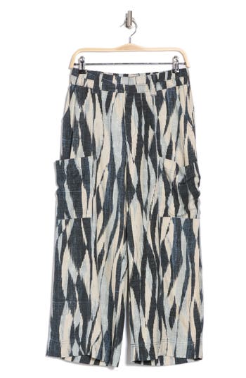 Shop Democracy Crop Wide Leg Pants In Spruce/stone Multi