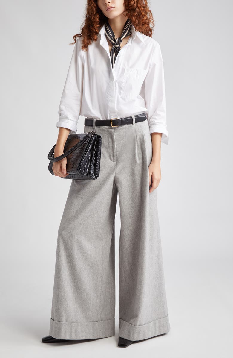 TWP Averyl High Waist Wide Leg Wool Blend Pants, Main, color, 