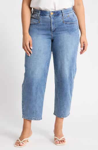 High Waist Ankle Barrel Leg Jeans