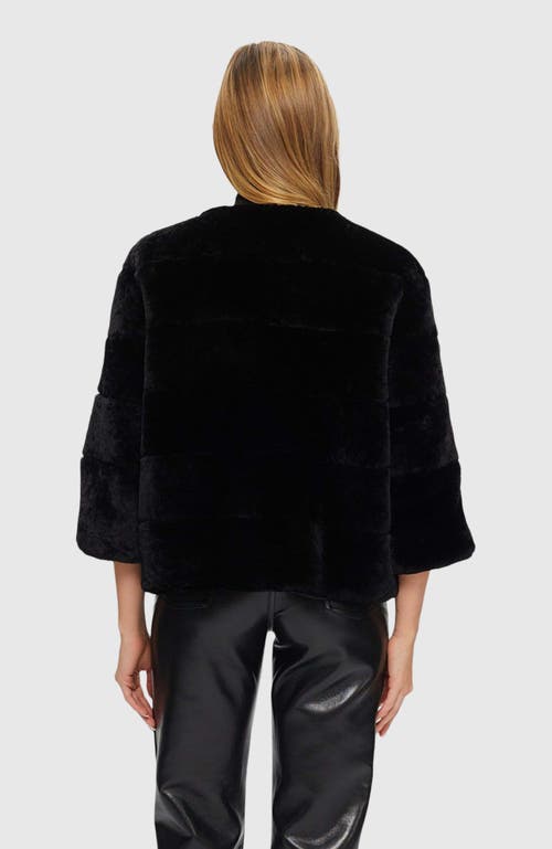 Gorski Shearling Lamb Jacket With 3/4 Sleeves In Black