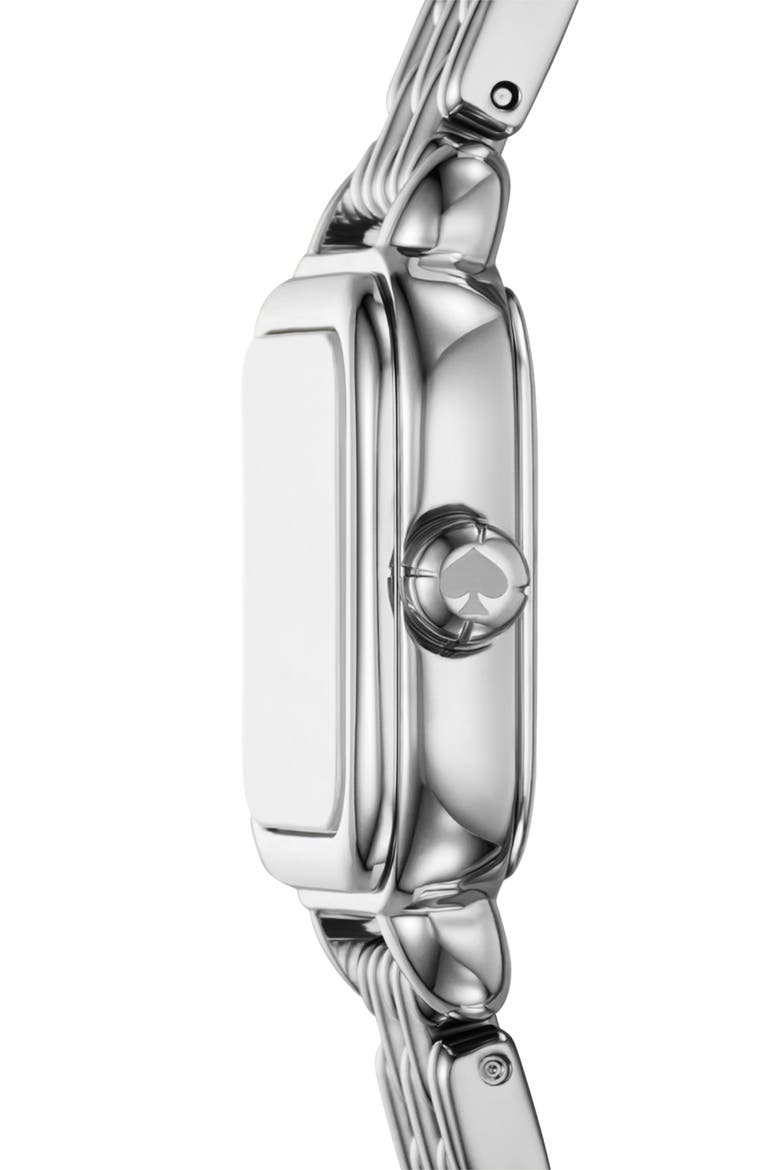 Gracie Square Bracelet Watch, 25mm, Alternate, color, SILVER