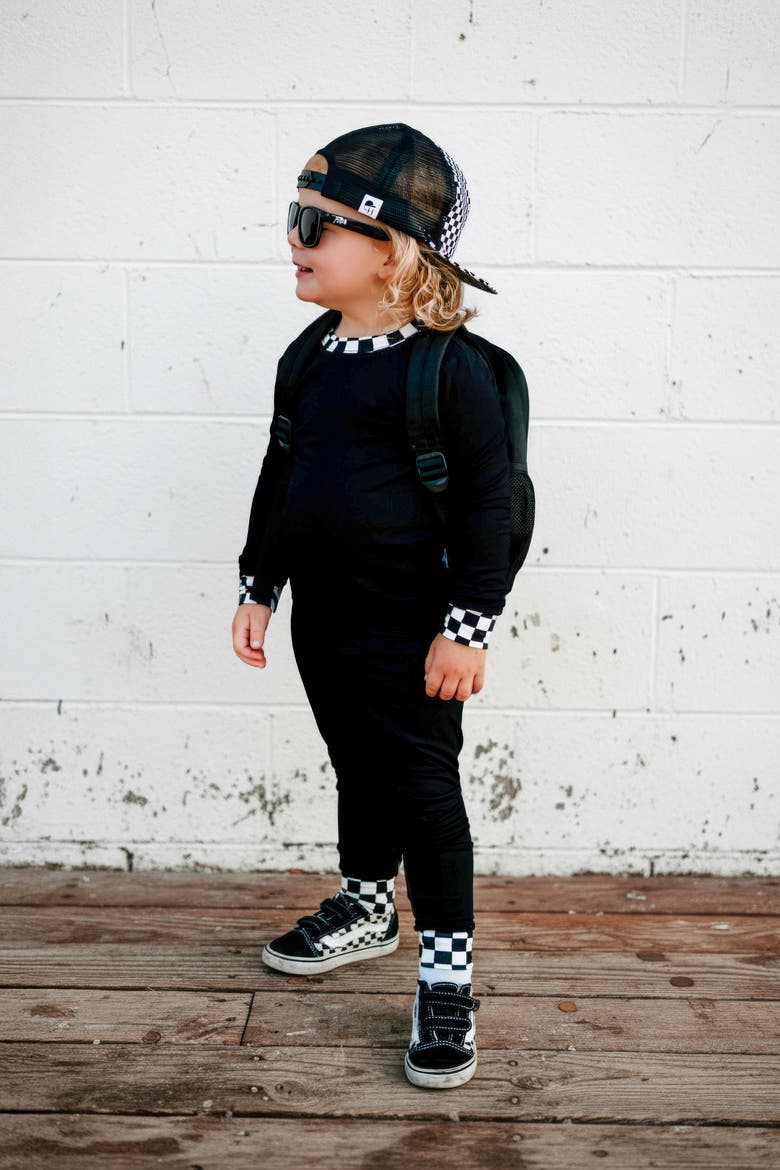 Checked Out 2 Piece Pajama Set, Alternate, color, Black White Checker