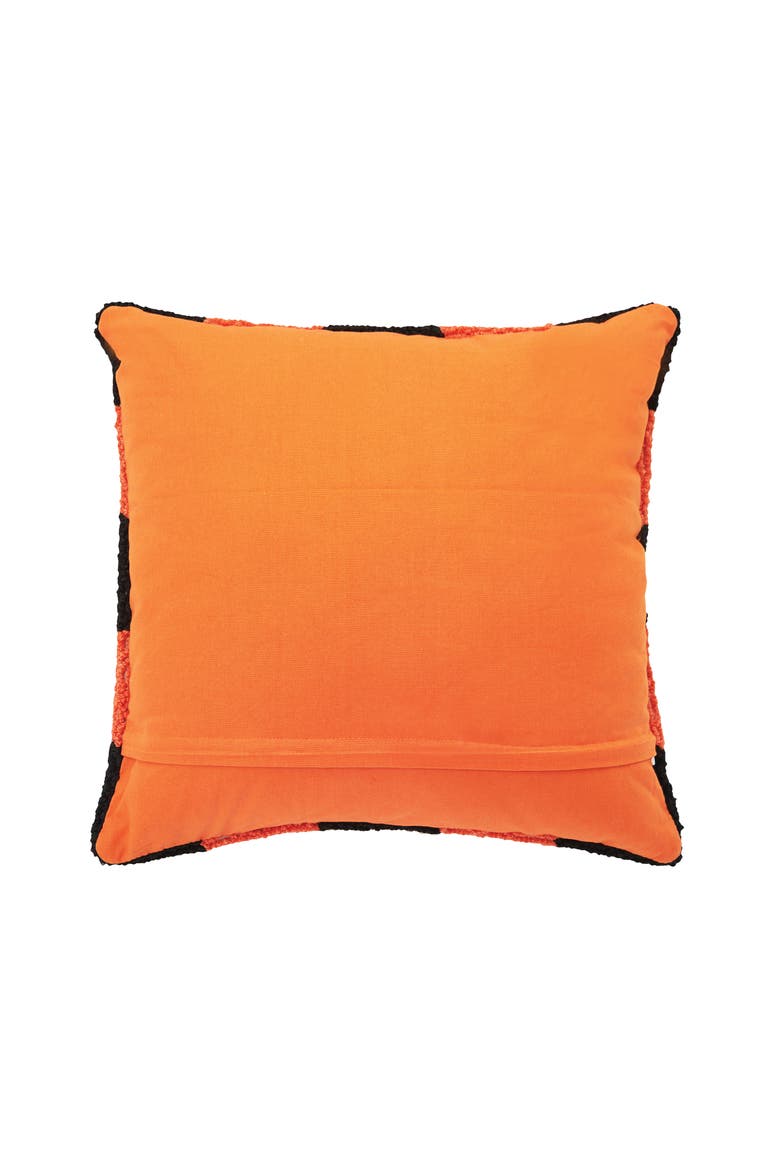 Happy Fall Hooked Throw Pillow, 18" x 18", Alternate, color, Orange