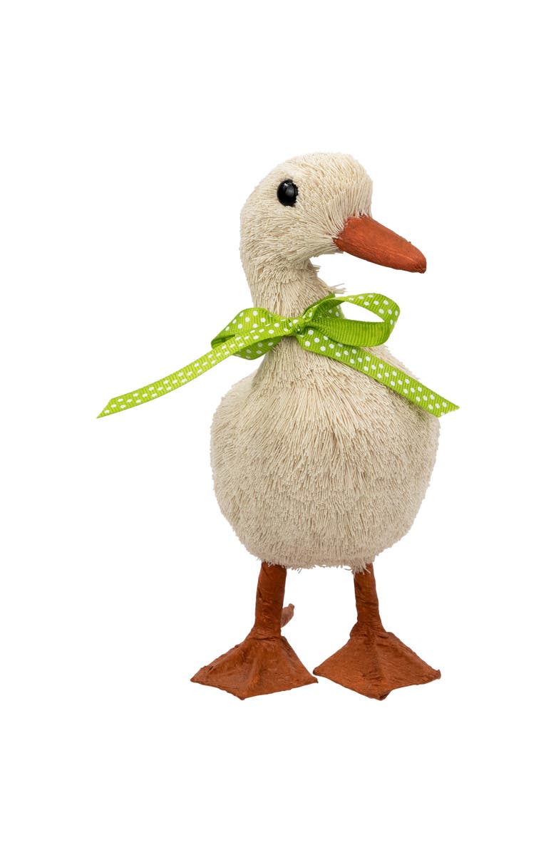 Northlight Duck with Polka-Dot Bow Easter Decoration - 8", Main, color, 