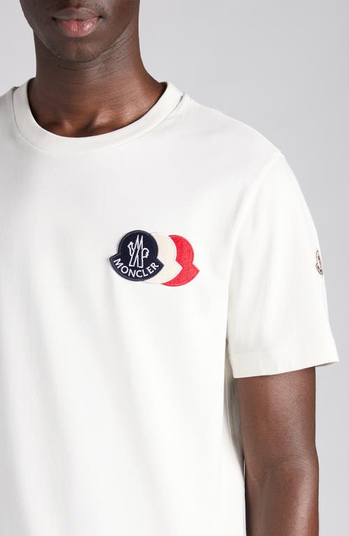 Moncler Cotton T-shirt With Ribbed Crew Neck And Signature Logo Patches In White