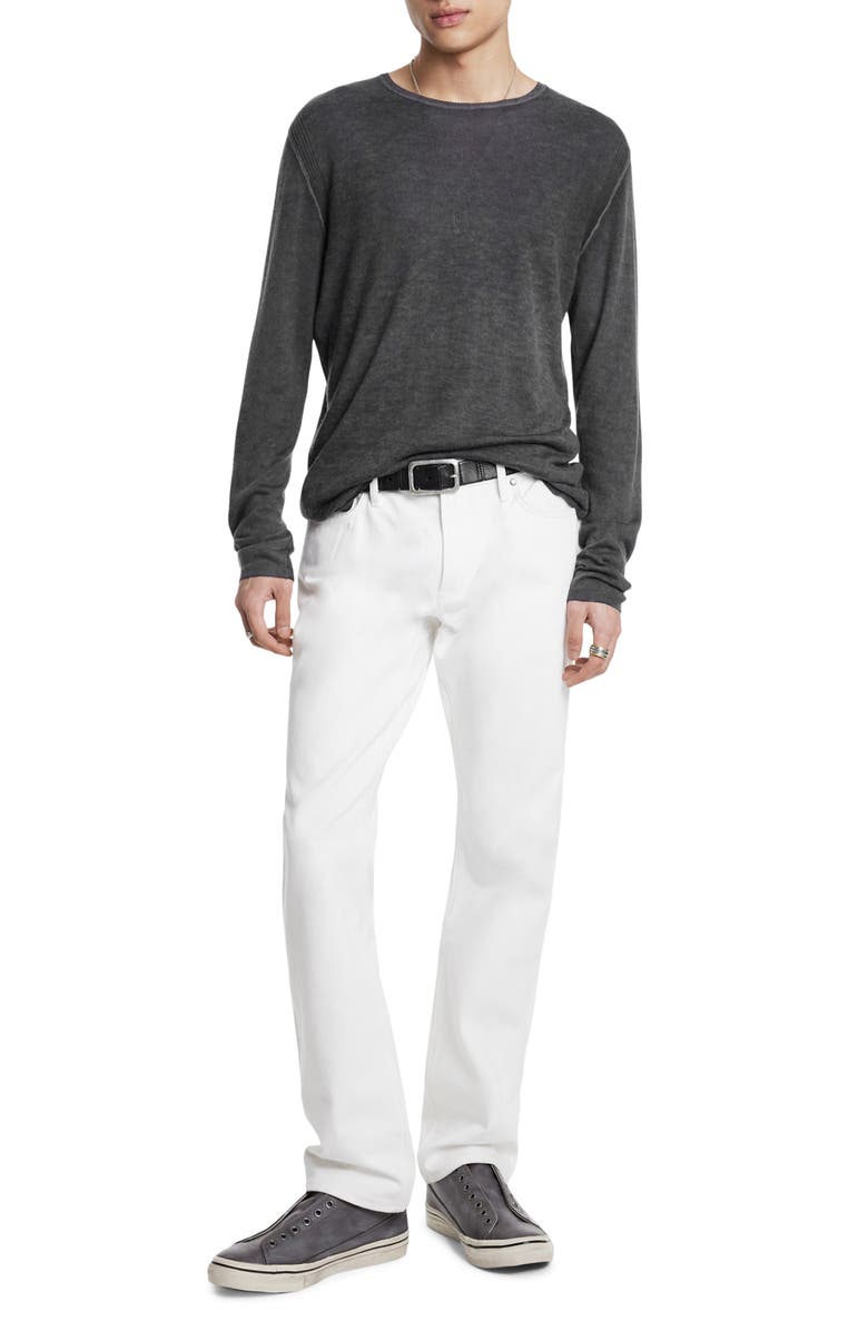 John Varvatos Silk & Cashmere Sweater, Alternate, color, Light Grey