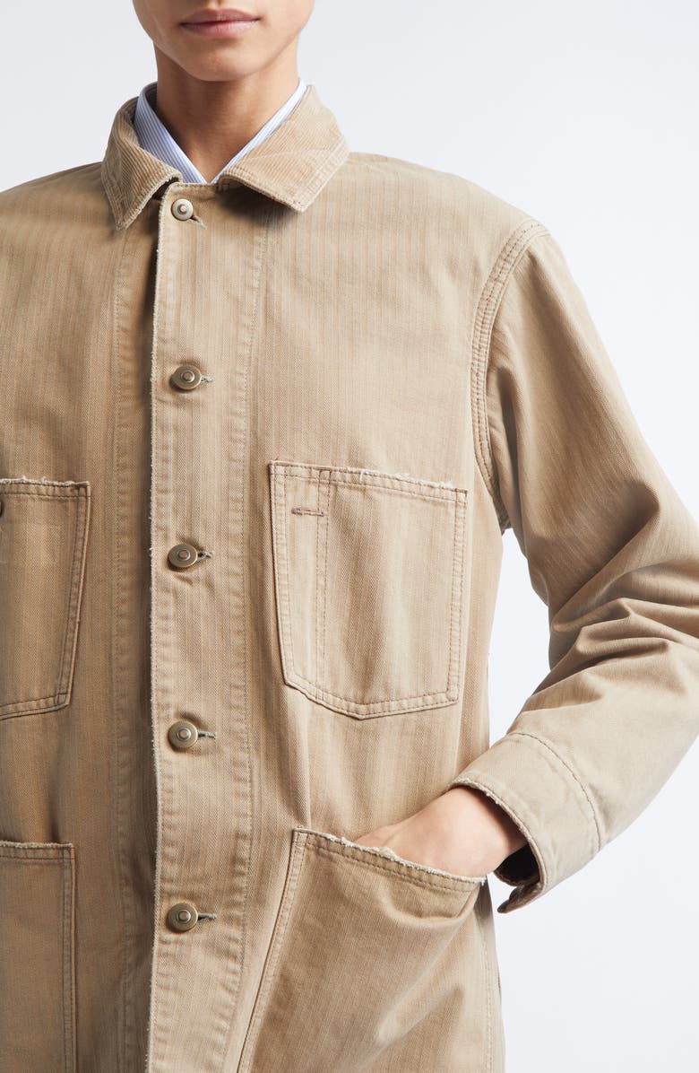 Maison Margiela Cotton Herringbone Jacket, Alternate, color, Stone Washed Beige