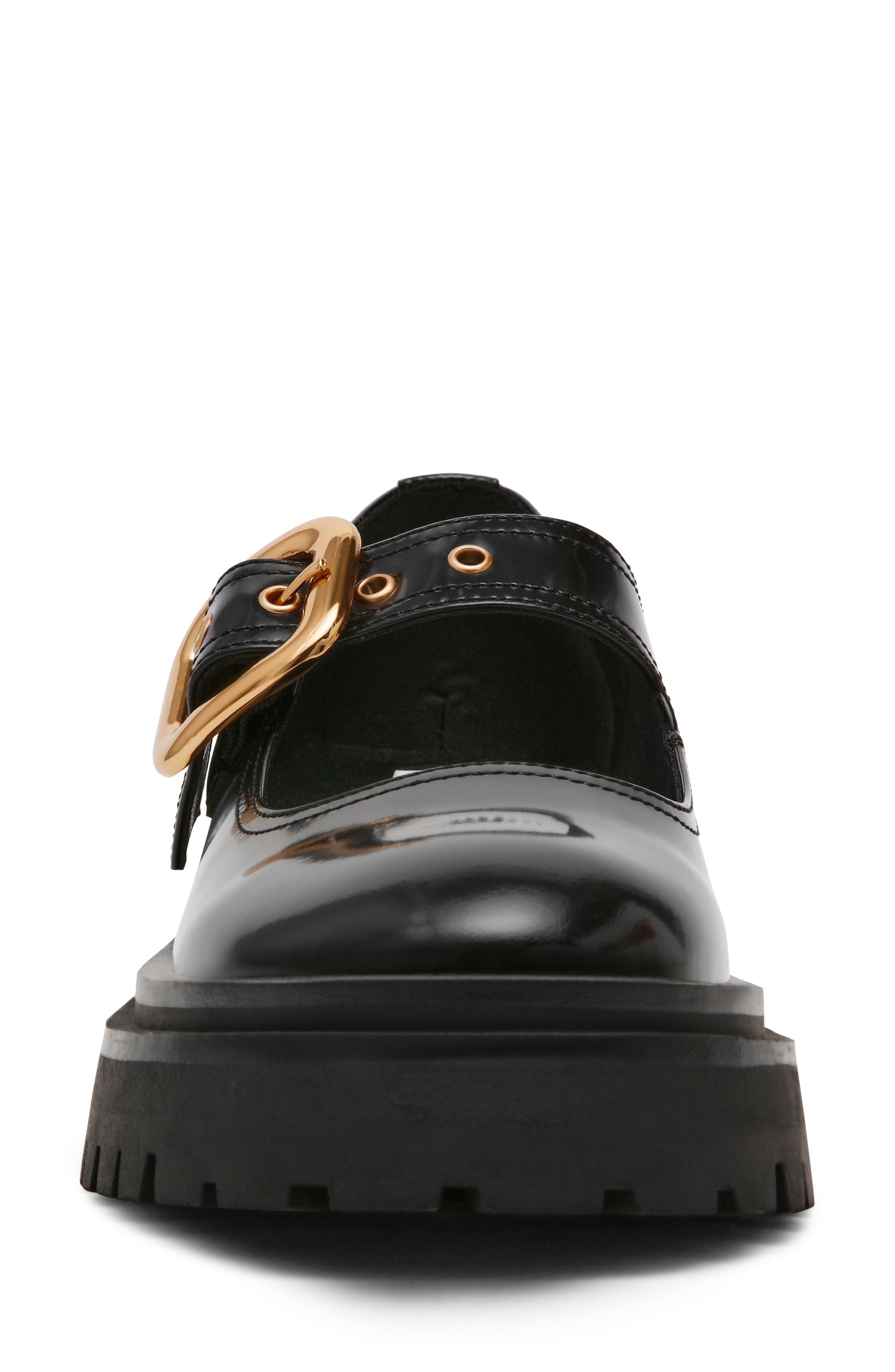 Steve Madden Lyndon Lug Sole Mary Jane, Alternate, color, Black Leat