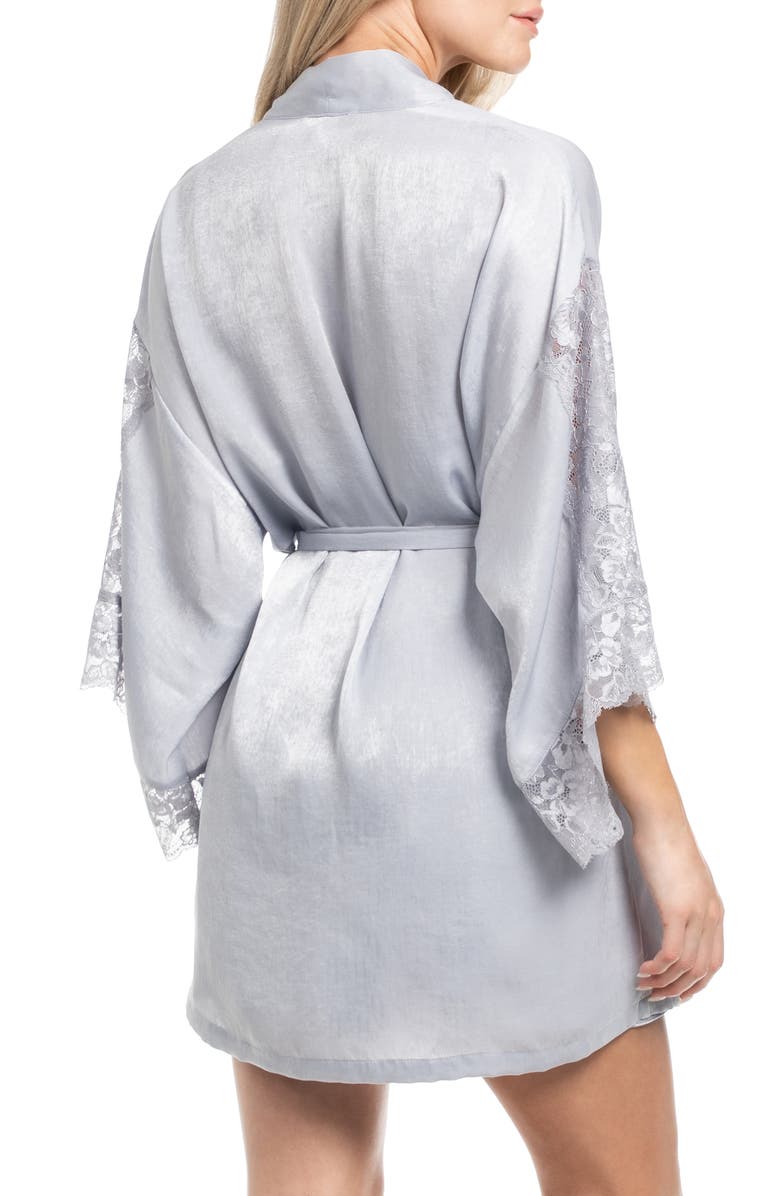 In Bloom by Jonquil Lace Wrap Robe, Alternate, color, Silver