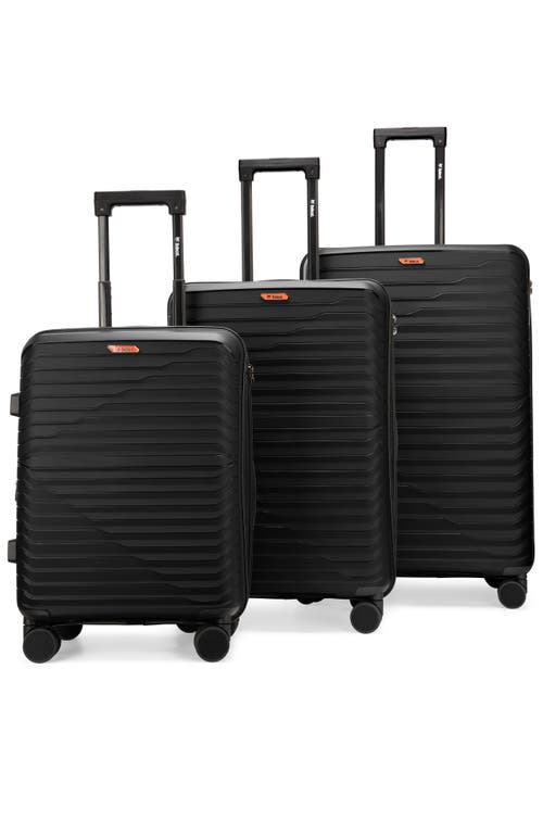 Bobcat Excavator 3 Piece Expandable Spinner Luggage Set With Tsa Lock In Black