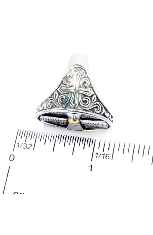 Samuel B. 18k Gold & Sterling Silver Two-tone Cross Ring In White