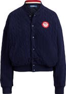 Polo Ralph Lauren Team USA Cable Stitch Wool & Cashmere Bomber Jacket