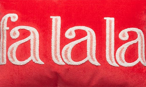 Karma Gifts Fa La La Velvet Lumbar Accent Pillow In Red