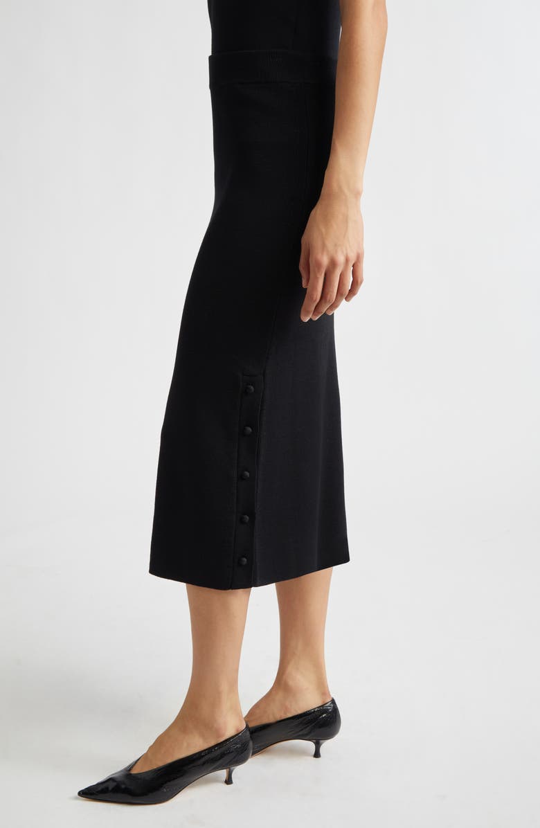 Jil Sander Merino Wool Midi Skirt, Alternate, color, Black