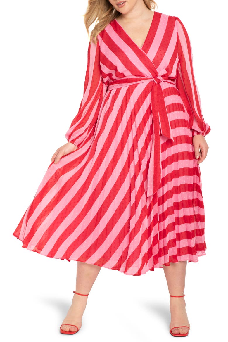 Stripe Long Sleeve Wrap Dress, Main, color, SWEETS FOR MY SWEET