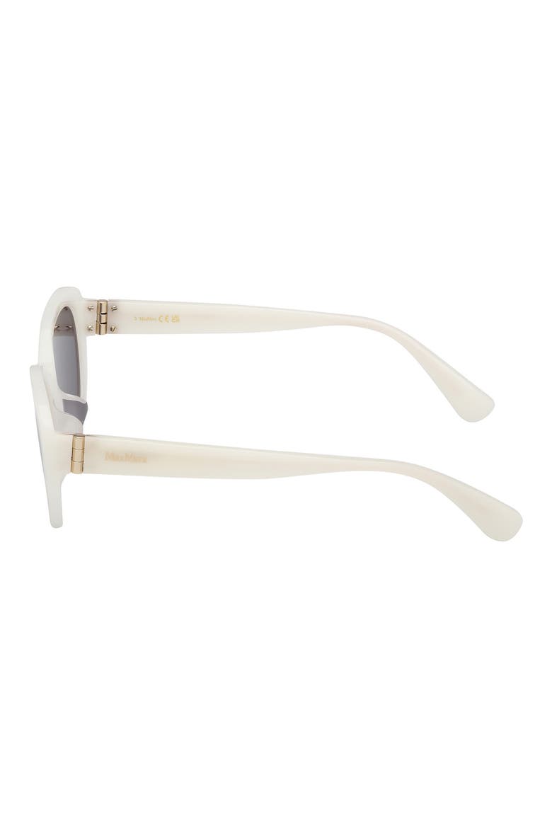 54mm Round Sunglasses, Alternate, color, WHITE/OTHER / SMOKE
