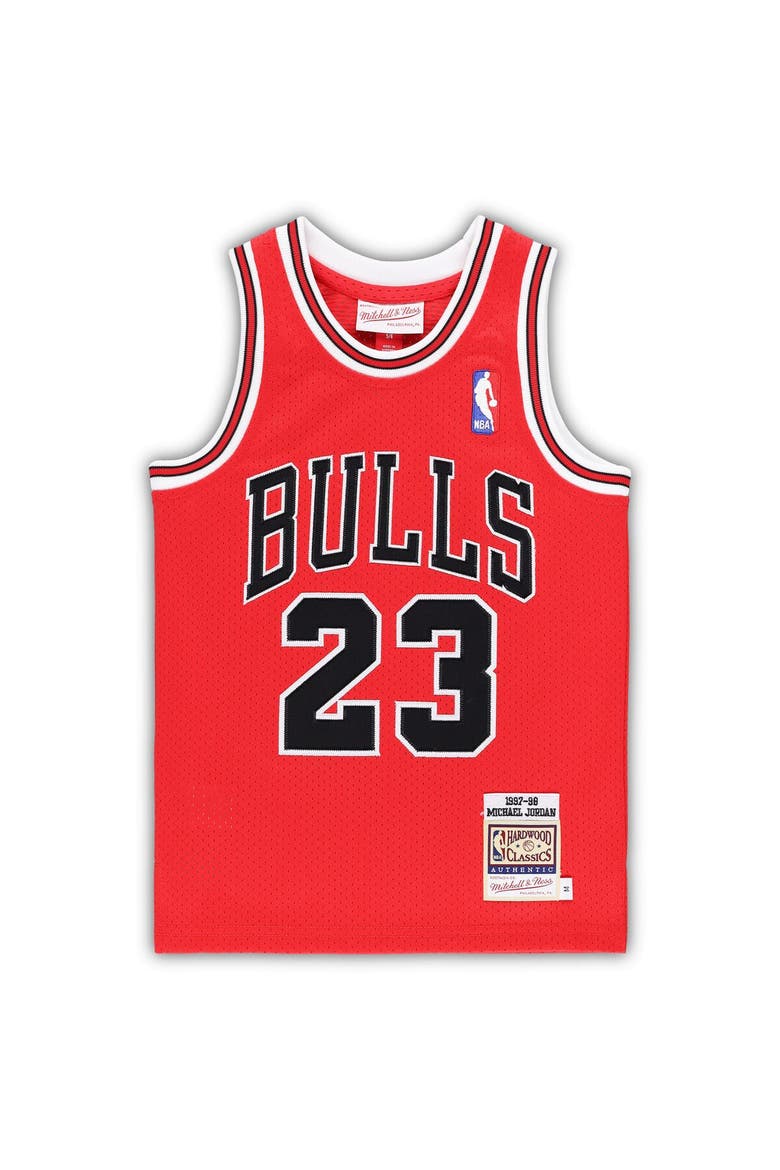 Preschool Mitchell & Ness Michael Jordan Red Chicago Bulls 1997/98 Hardwood Classics Authentic Jersey, Alternate, color, Red