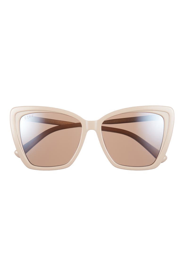 Becky II 56mm Cat Eye Sunglasses, Main, color, BRUSHED GOLD/ SILVER FLASH