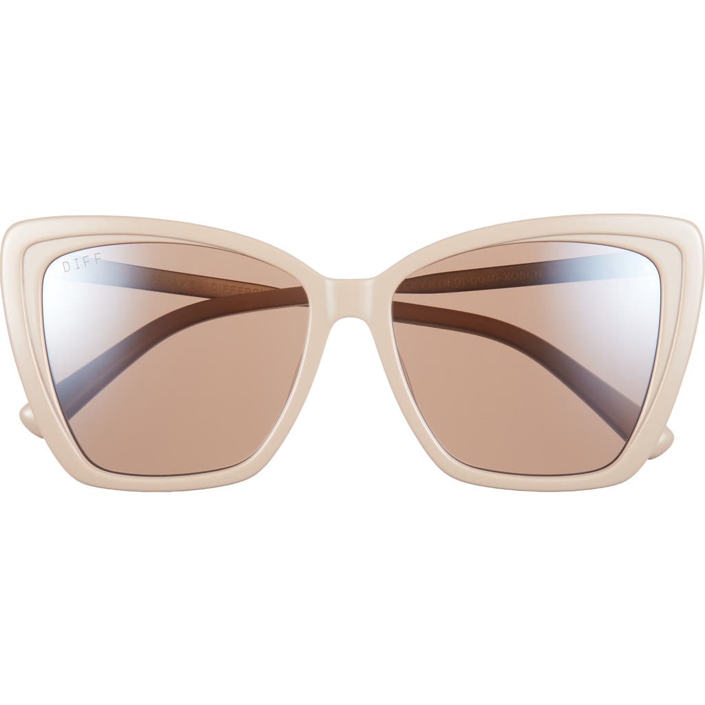 DIFF Becky II 56mm Cat Eye Sunglasses in Brushed Gold/Silver Flash  product