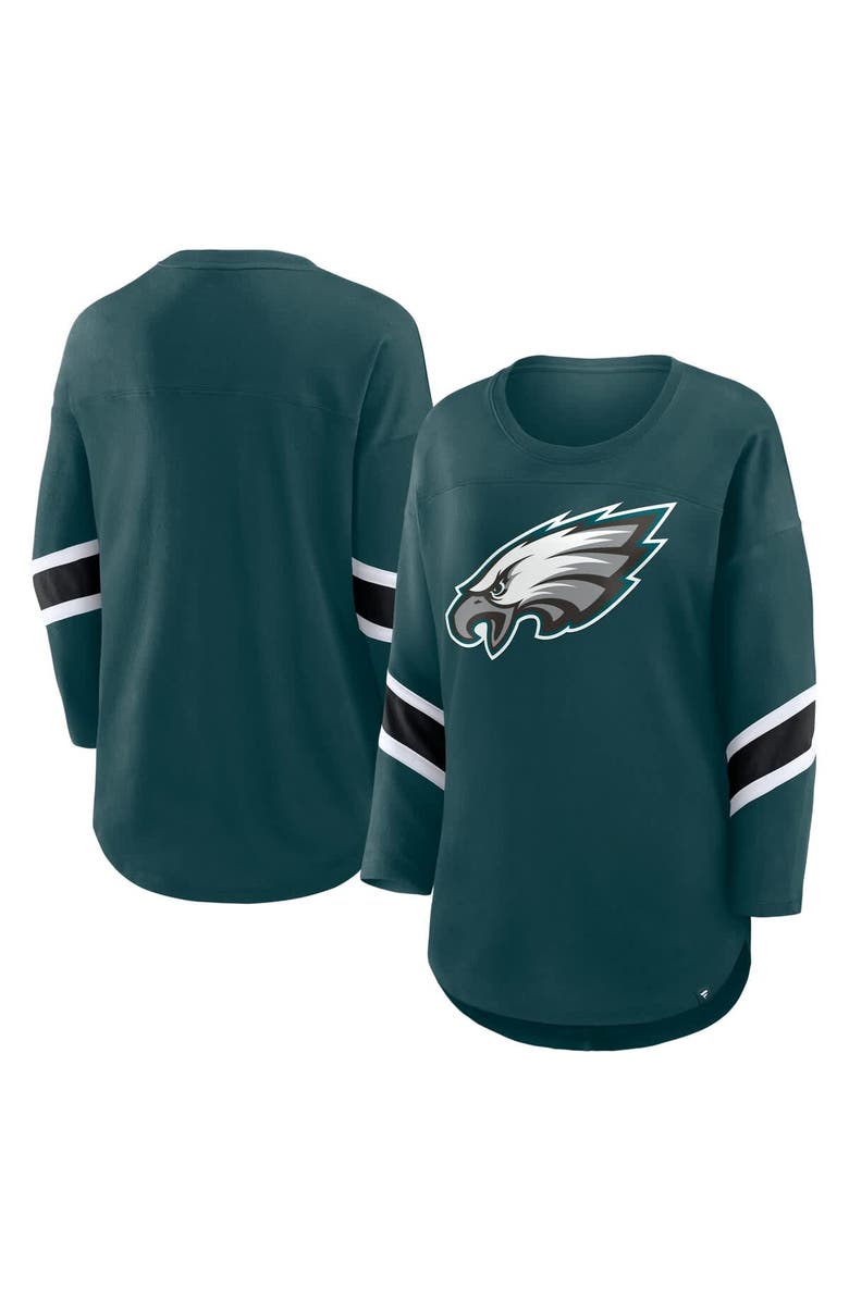 FANATICS Women's Fanatics Green Philadelphia Eagles Plus Size Redzone 3/4-Sleeve Scoop Neck T-Shirt, Main, color, Green