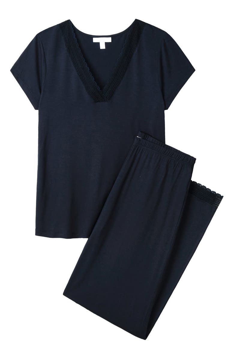 The White Company Lace Trim Knit Pajamas, Alternate, color,