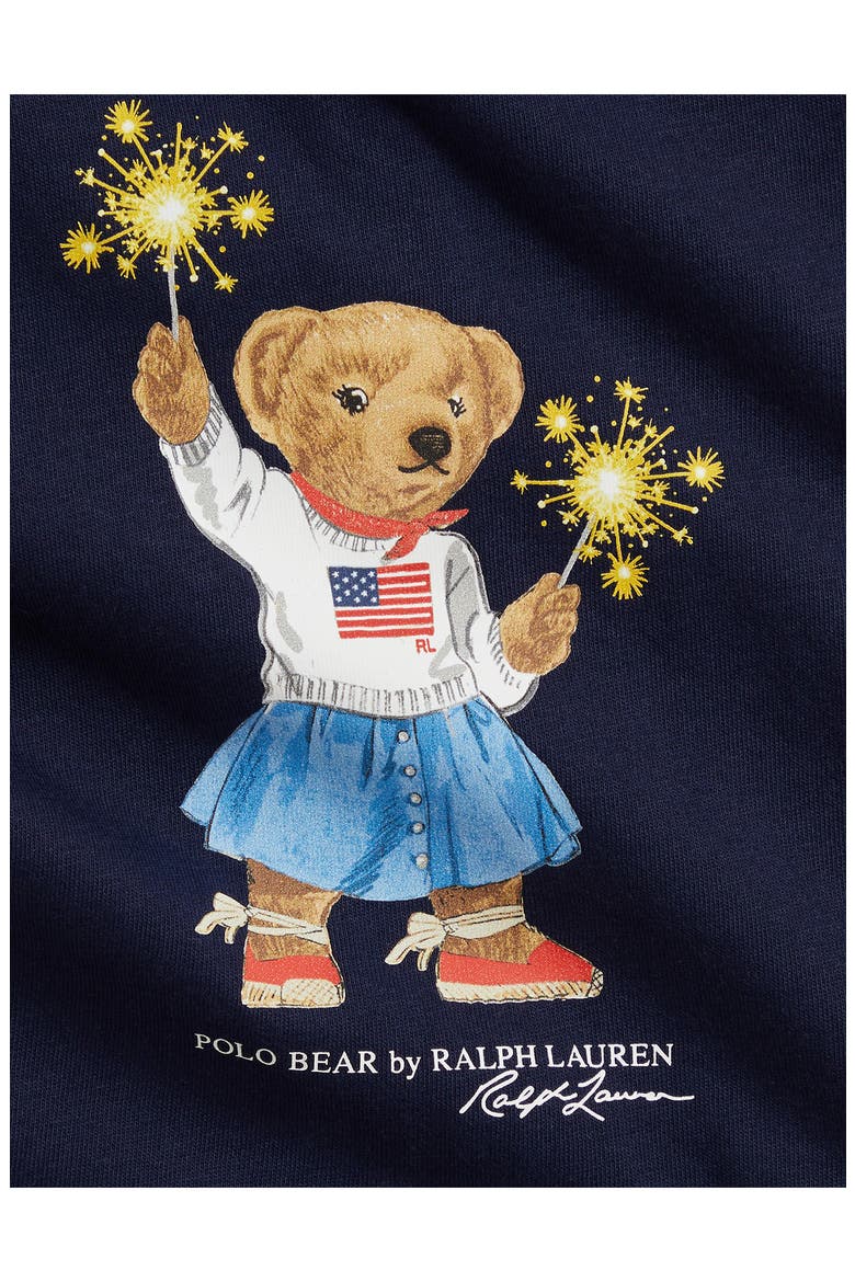 Bear Jersey Dress & Bloomers Set, Alternate, color, NAVY
