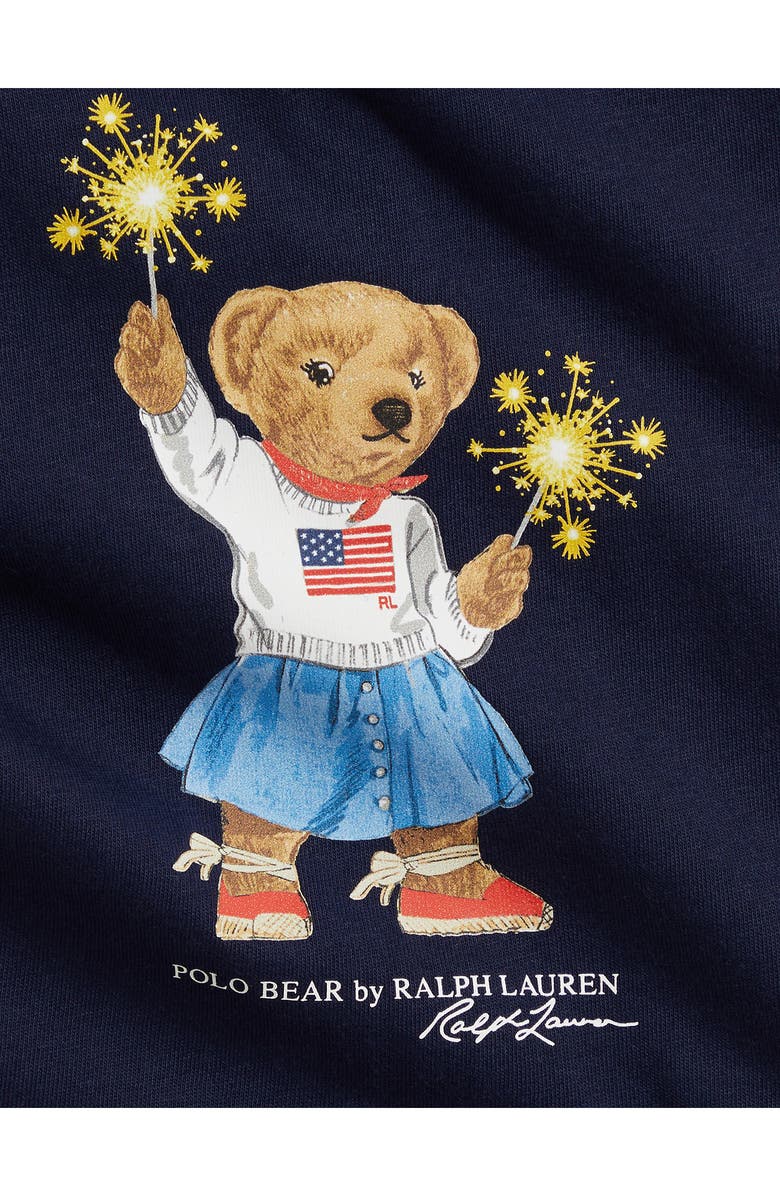 Ralph Lauren Bear Jersey Dress & Bloomers Set, Alternate, color, Navy